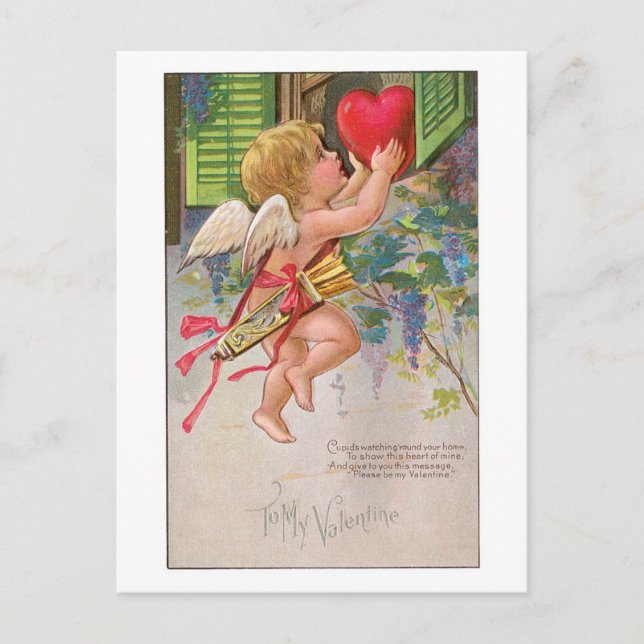 Antique Valentine Helg Vykort (Framsida)