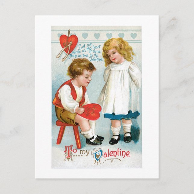Antique Valentine Helg Vykort (Framsida)