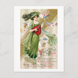 Antique Valentine Helg Vykort