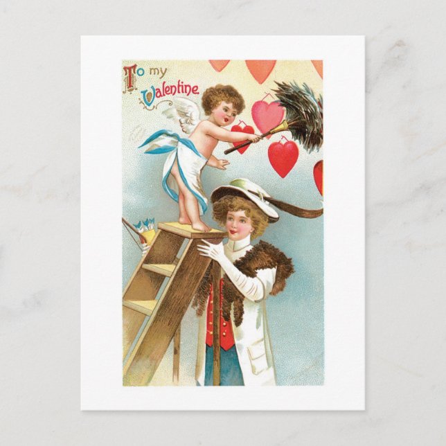 Antique Valentine Helg Vykort (Framsida)
