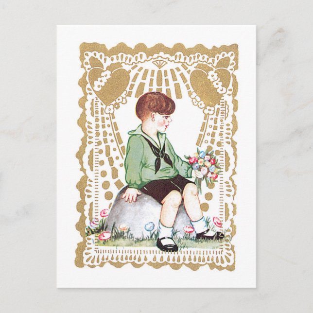 Antique Valentine Helg Vykort (Framsida)