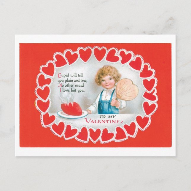Antique Valentine Helg Vykort (Framsida)