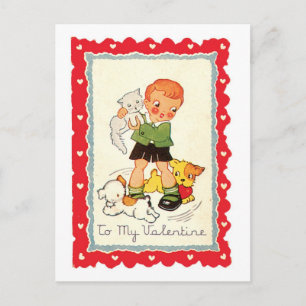 Antique Valentine Helg Vykort