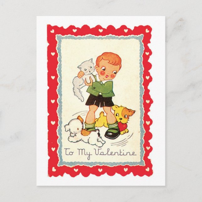 Antique Valentine Helg Vykort (Framsida)