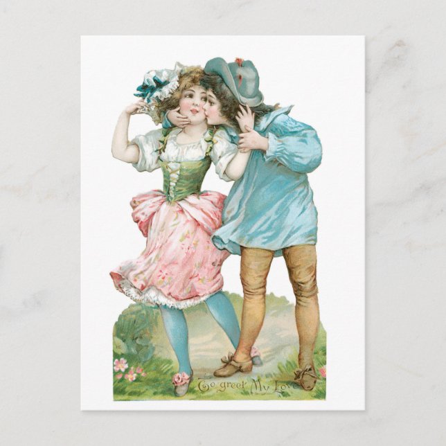 Antique Valentine Helg Vykort (Framsida)