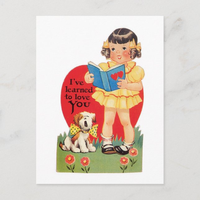 Antique Valentine Helg Vykort (Framsida)