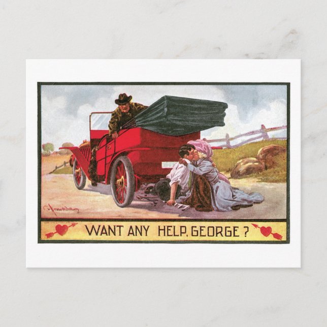 Antique Valentine Helg Vykort (Framsida)