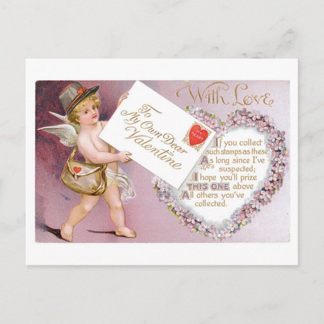 Antique Valentine Helg Vykort (Framsida)
