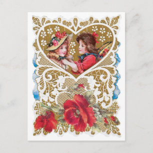 Antique Valentine Helg Vykort