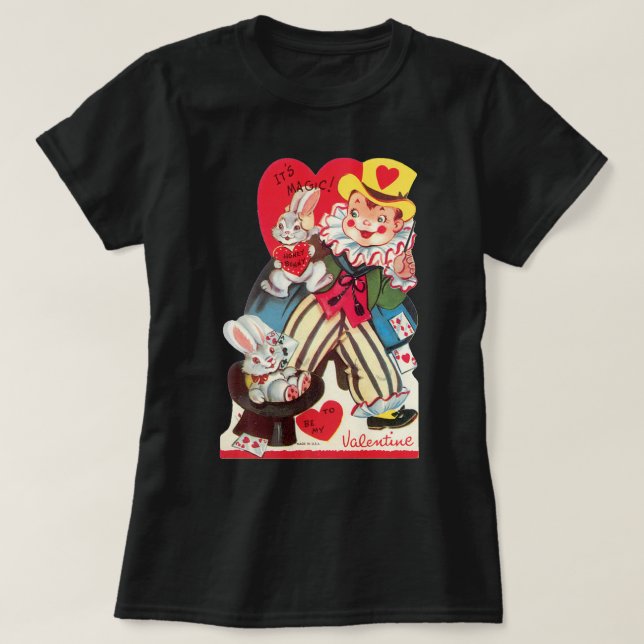 Antique Valentine Magician med kaniner Tee (Design framsida)