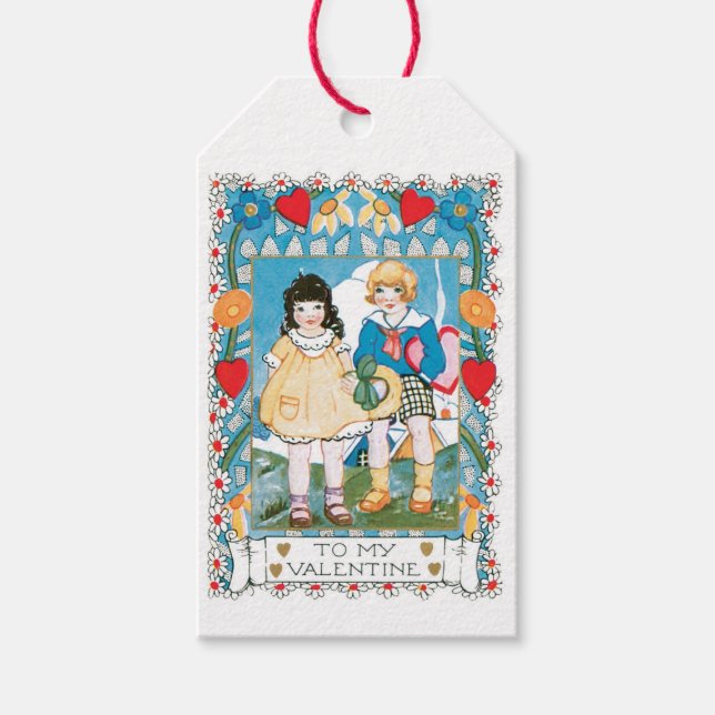Antique Valentine par Heart Presentetikett (Framsidan)