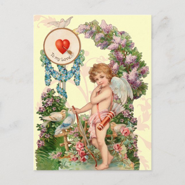 Antique Valentine-vykort Helg Vykort (Framsida)
