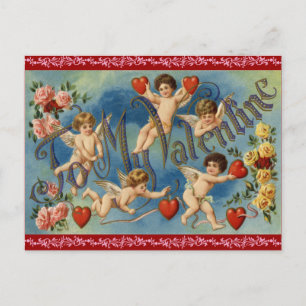 Antique Valentine-vykort Helg Vykort