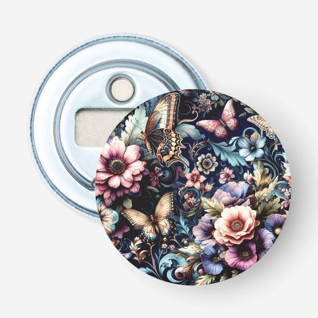 Antique Vår blommor och Butterflies Flasköppnare (Framsidan)