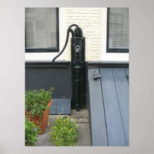 Antique Vatten Pump Holland House Photo Poster Art