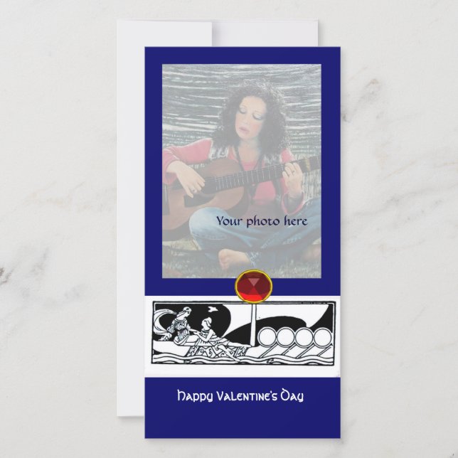 ANTIQUE VESSEL,ÄLSKARE Red Gem Black Blue Julkort (Framsida)