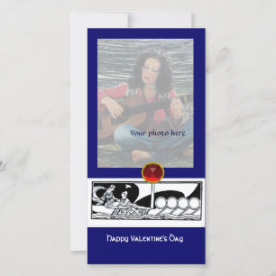 ANTIQUE VESSEL,ÄLSKARE Red Gem Black Blue Julkort