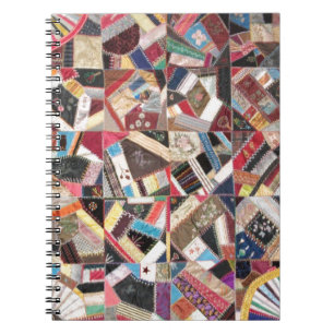 Antique, Victorian-Era, Crazy Quilt Anteckningsbok