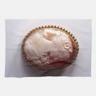 Antique victorian ivory cameo silhouette kökshandduk