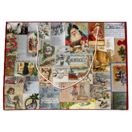 Antique Victorian jul Ephemera Collage Art