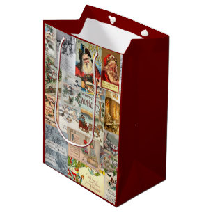 Antique Victorian jul Ephemera Collage Art