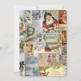 Antique Victorian jul Ephemera Collage Art Julkort