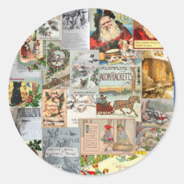 Antique Victorian jul Ephemera Collage Art Runt Klistermärke