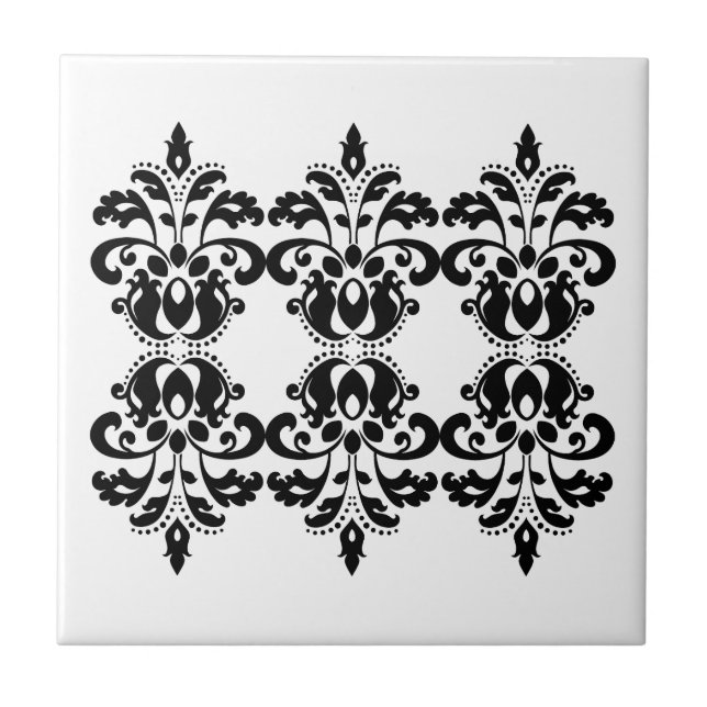 Antique victorian lolita damask-mönster kakelplatta (Framsidan)