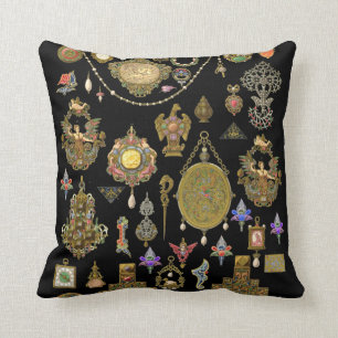 Antique Victorian, nouveau och deco Jewelry art Kudde