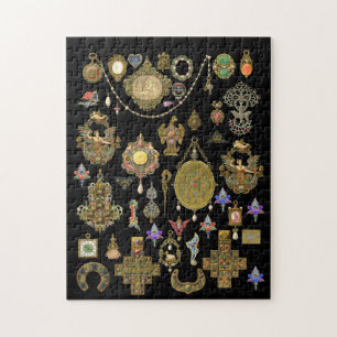 Antique Victorian, nouveau och deco Jewelry art. Pussel