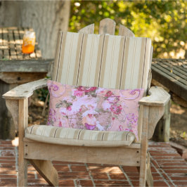 Antique Victorian Toile Rococo Stil Blommigt Rosa Lumbarkudde