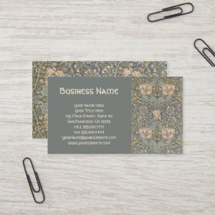 Antique Victorian William Morris Flowers Blommigt Visitkort