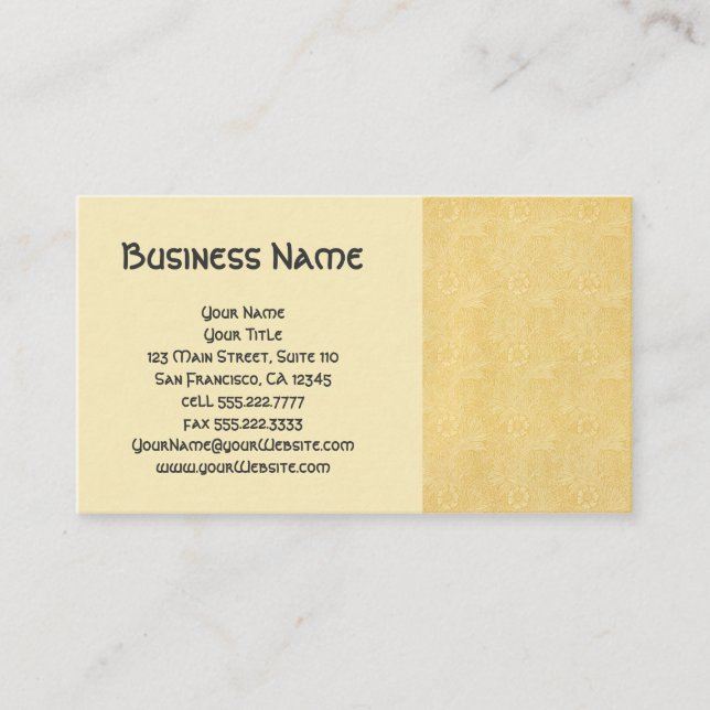 Antique Victorian William Morris Garden Flowers Visitkort (Framsida)