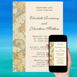 Antique Victorian William Morris St. James Blommig Inbjudningar