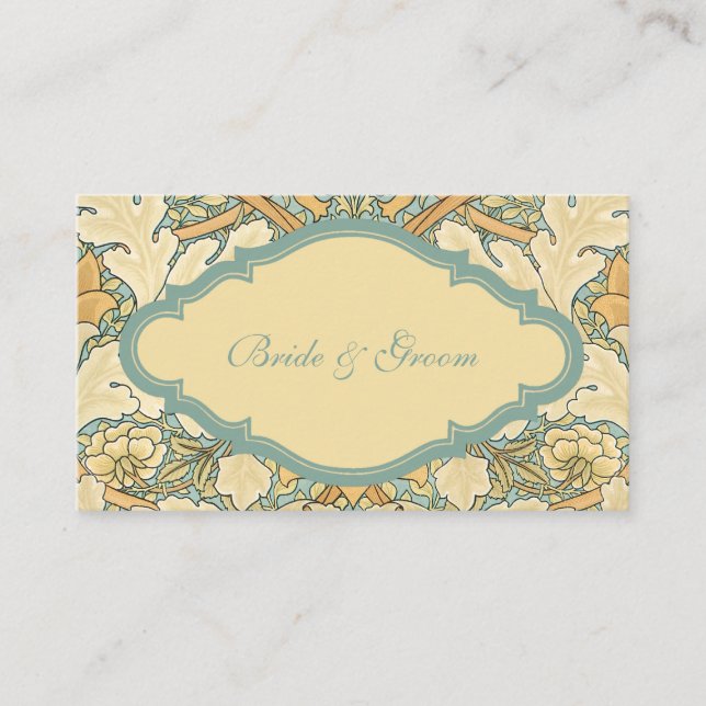 Antique Victorian William Morris St. James Blommig Placeringskort (Framsida)