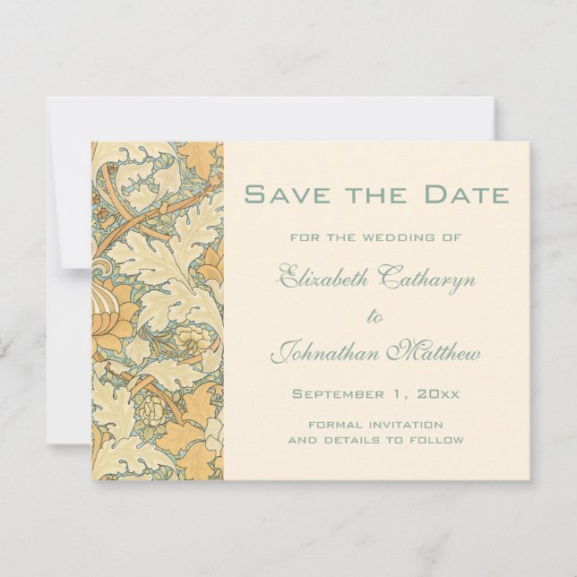 Antique Victorian William Morris St. James Blommig Spara Datumet (Framsida)