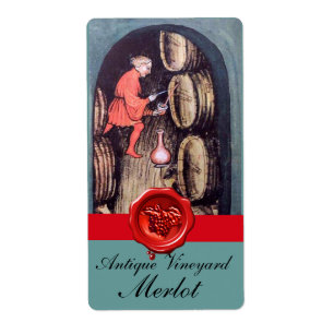 ANTIQUE VIN CELLAR RED GRAPE VAX SEAL FRAKTSEDEL