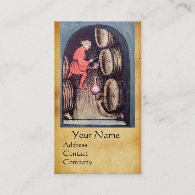 ANTIQUE VIN CELLAR RED VAX SEAL MONOGRAM VISITKORT (Framsida)