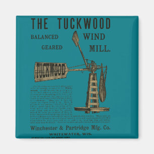 Antique Vind Mill Tuckwood Whitewater Wis 1889 Magnet