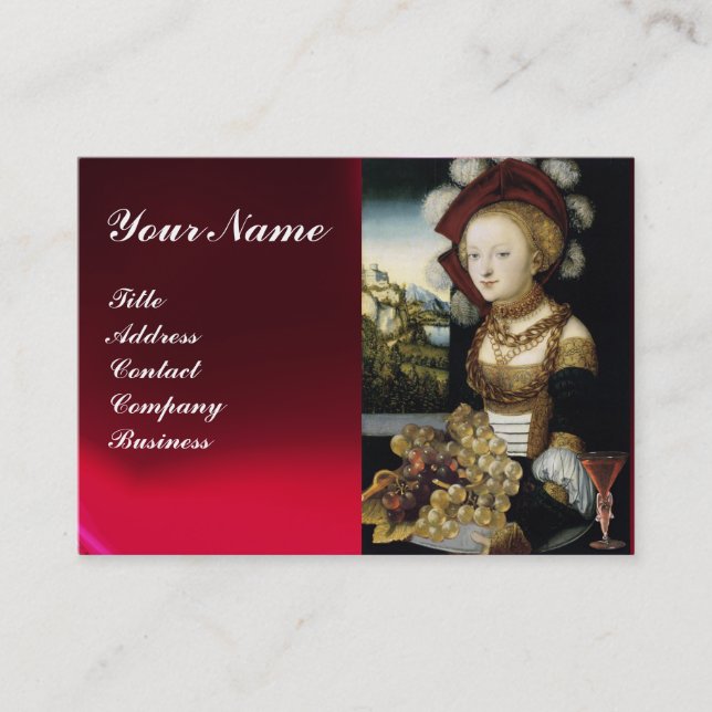 ANTIQUE VINEYARD GRAPES VIN TASTING RED VAX SEAL VISITKORT (Framsida)