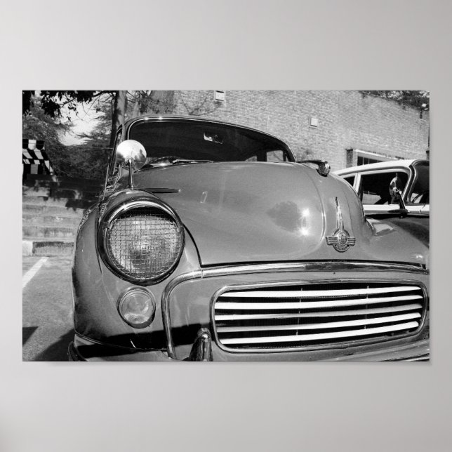 ANTIQUE VINTAGE b&w CLASSIC CAR POSTER (Framsidan)