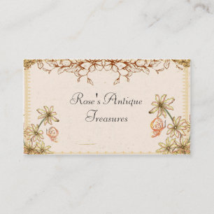 Antique Vintage Flowers & Butterflies Visitkort