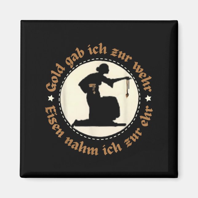 Antique Vintage German Guld Emblem Silhouette Quot Magnet (Framsidan)