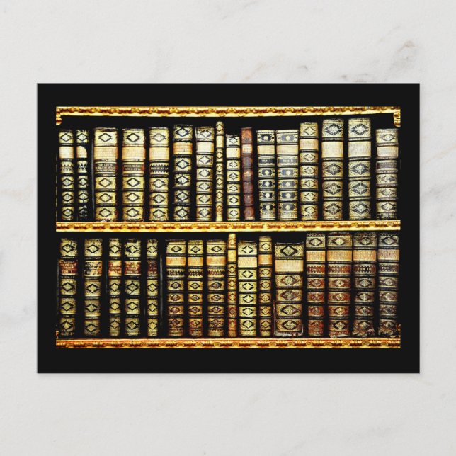 Antique Vintage Leather bokar Mönster Vykort (Framsida)