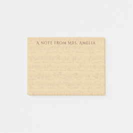 Antique Vintage Musical Score Lakan Music Teacher Post-it Block