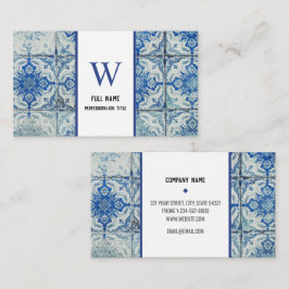 Antique Vintage Portugisiska Tiles Mönster - Azule Visitkort