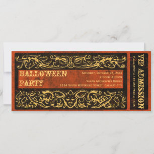 Antique Vintage Victorian Halloween fest Biljett Inbjudningar