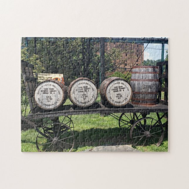 Antique Wagon med Bourbon Barrels Pussel (Horisontell)