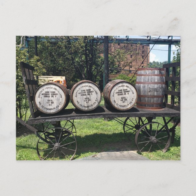 Antique Wagon med Bourbon Barrels Vykort (Framsida)