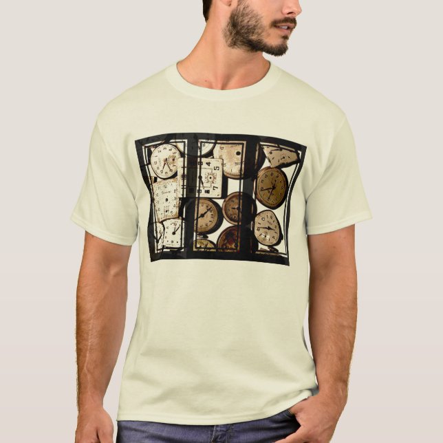 Antique Watch Ansikte Triptych Art T-Shirt (Framsida)